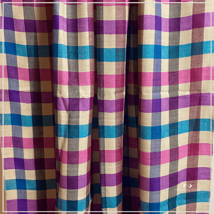 Checkered Pashmina Scarf CHIP Everyday Cashmere Wrap - Indus Weavers